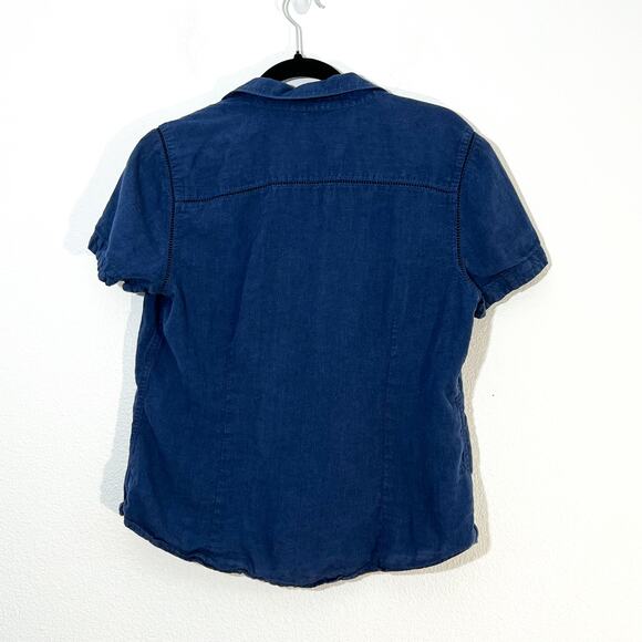 Eddie Bauer Button Up Linen Shirt Womens M Casual Coastal Beachy Casual - Picture 4 of 6